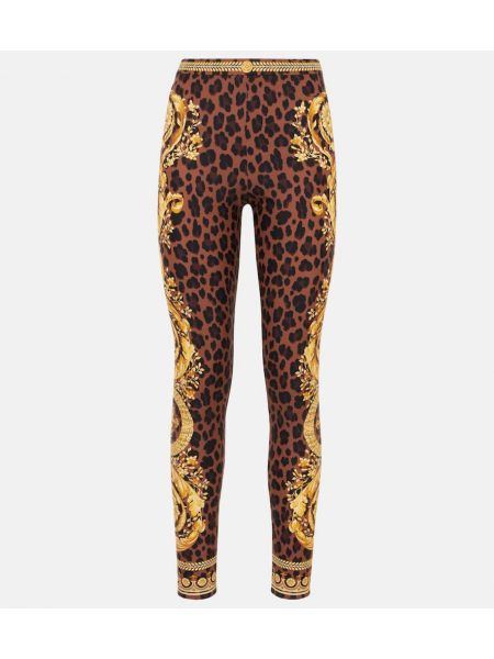 Leopard tryckt leggings Versace