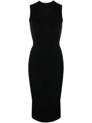 Midi šaty bez rukávů Victoria Beckham černé