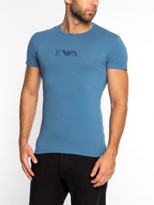 Slim fit priliehavé tričko Emporio Armani Underwear modrá
