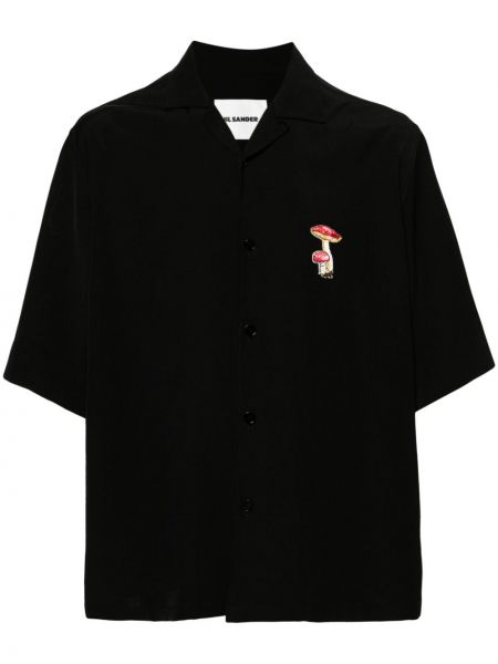 Риза бродирана Jil Sander черно