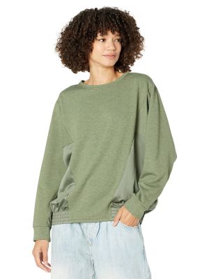 Пуловер с длинным рукавом H Halston зеленый