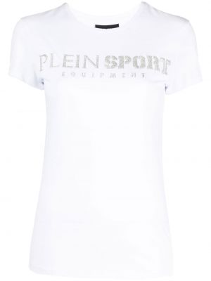 Športna majica s potiskom Plein Sport bela