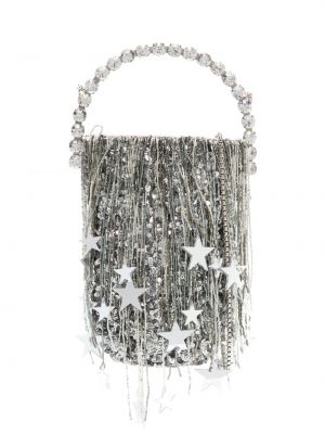 Estélyi táska rojtokkal L'alingi ezüstszínű