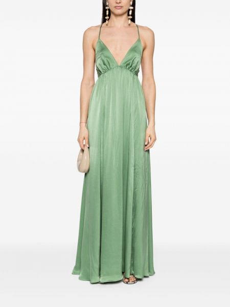Šilkinis maksi suknelė satininis Zimmermann žalia