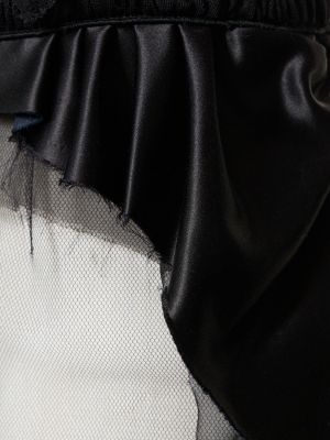 Tylové midi sukně s volány Maison Margiela černé