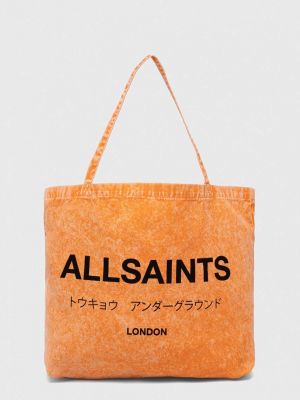 Pamut táska Allsaints narancsszínű