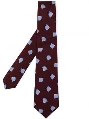 Cravată de mătase cu imagine cu imprimeu geometric Kiton
