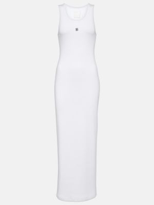 Sukienka długa bawełniana z dżerseju Givenchy Biała