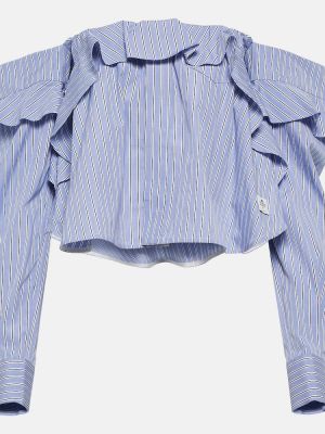 Svītrainas kokvilnas krekls Sacai zils