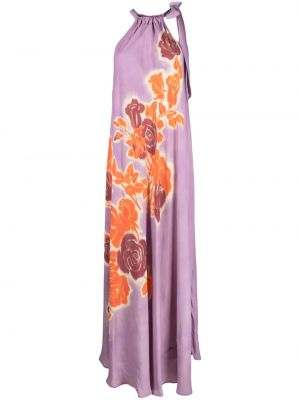 Вечерна рокля на цветя с принт Essentiel Antwerp виолетово