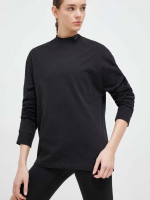 Bombažna majica z dolgimi rokavi z dolgimi rokavi Reebok Classic črna