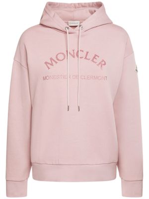 Kokvilnas kapučdžemperis Moncler rozā
