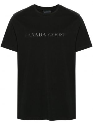 Βαμβακερή μπλούζα Canada Goose μαύρο