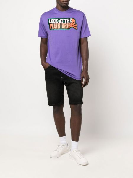 Marškinėliai Philipp Plein violetinė