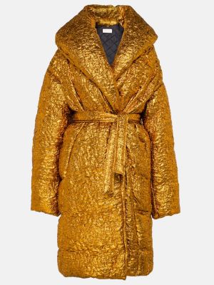 Péřový kabát Dries Van Noten zlatý