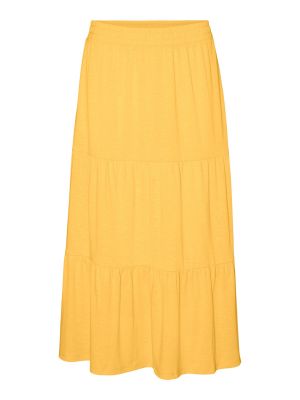 Midi suknja Vero Moda žuta