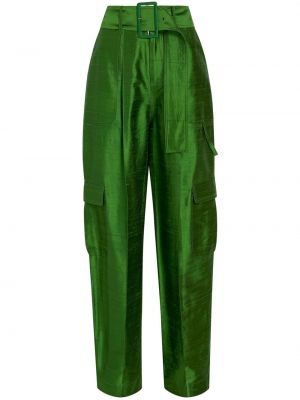 Svilene kargo hlače Rosie Assoulin zelena