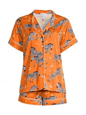 Пижама с принтом с принтом зебра Averie Sleep оранжевая