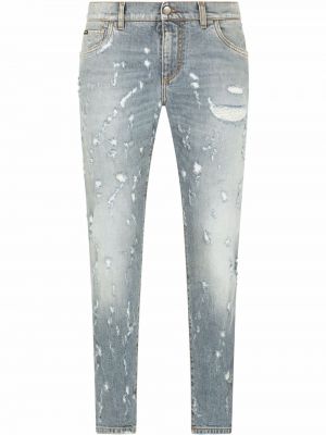 Straight fit džíny s oděrkami Dolce & Gabbana