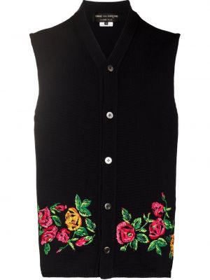 Strikket floral vest Comme Des Garçons Homme Plus svart