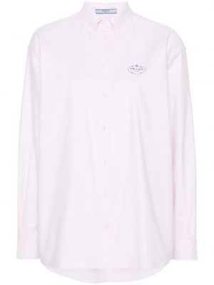Bavlněná košile Prada růžová
