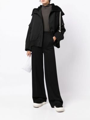 Džemperis su gobtuvu su kailiu Yohji Yamamoto juoda