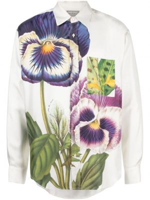 Camicia a fiori Pierre-louis Mascia bianco