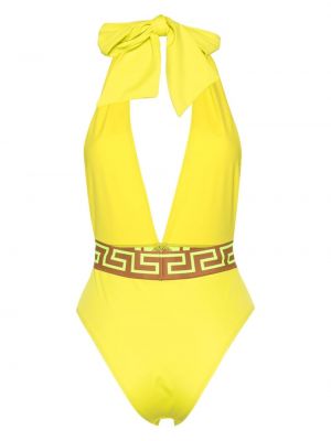 Mustriline ujumistrikoo Versace kollane
