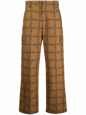Pantalones rectos con estampado Jw Anderson marrón