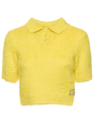 Вълнена поло тениска Gucci жълто