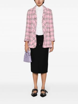 Tvídový kabát Chanel Pre-owned růžový
