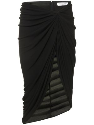 Krepové viskózové midi sukně jersey Michael Kors Collection černé