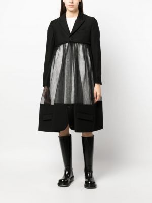 Przezroczysty płaszcz plisowany Noir Kei Ninomiya czarny