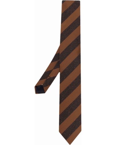 Corbata a rayas de tejido jacquard Lardini marrón