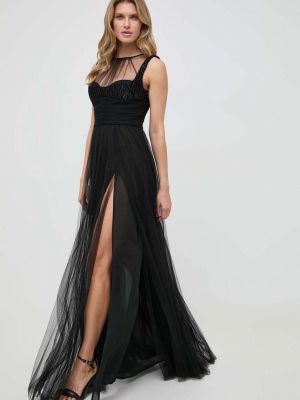 Черное длинное платье Elisabetta Franchi