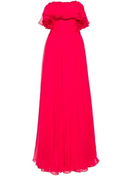 Rozšírené šaty s volánmi Gemy Maalouf ružová