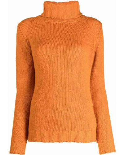 Jersey de cachemir de cuello vuelto de tela jersey Incentive! Cashmere naranja
