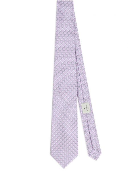 Žakárová hedvábná kravata Etro fialová