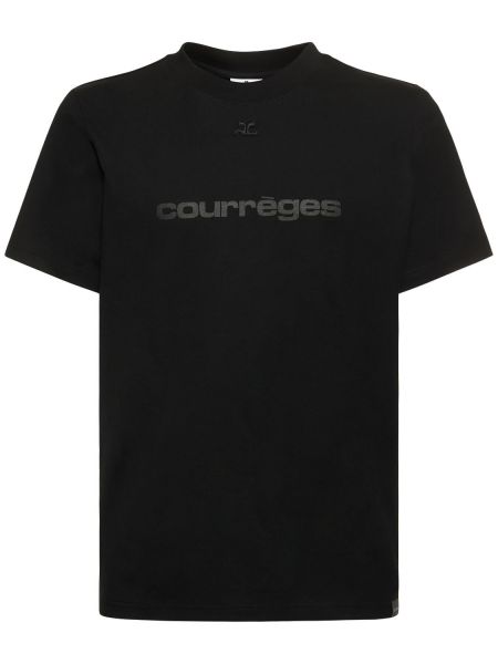 Camiseta de algodón Courrèges negro