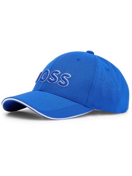 Siuvinėtas kepurė su snapeliu Boss mėlyna