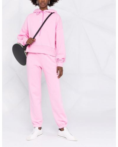 Sportovní kalhoty s potiskem Msgm růžové