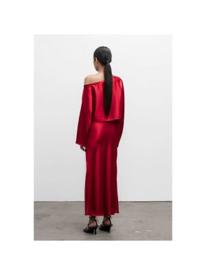 Falda larga de raso Ahlvar Gallery rojo