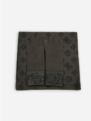 Rękawiczki Guess brązowe