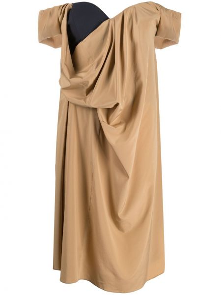 Платье с открытыми плечами Chalayan, коричневое