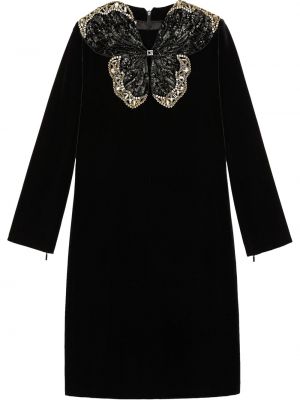 Βελούδινη βραδινό φόρεμα με παγιέτες Gucci μαύρο