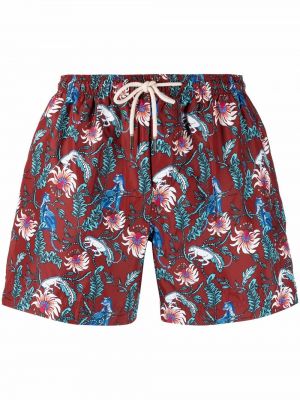Pantaloni scurți cu model floral cu imagine Peninsula Swimwear maro