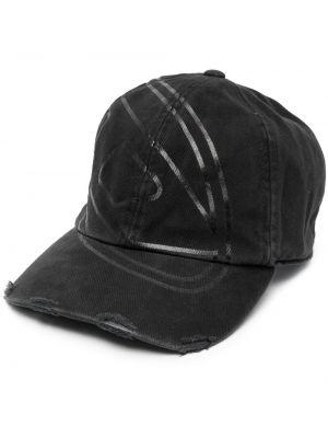 Raštuotas medvilninis kepurė su snapeliu Diesel juoda