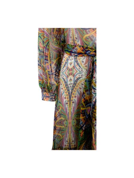 Vestido largo de seda de flores con estampado Etro