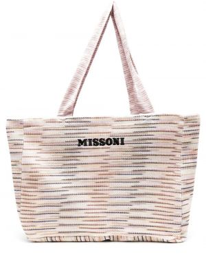 Bomull brodert shoppingbag Missoni rosa