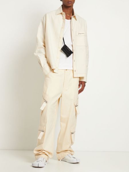 Pantalon cargo en coton Jacquemus blanc